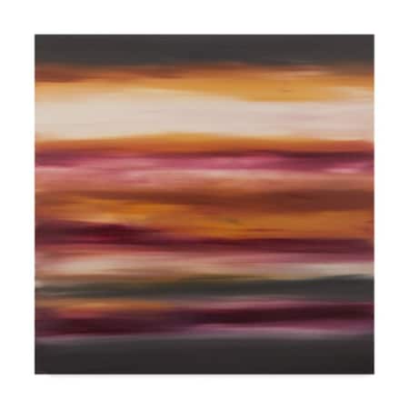 Hilary Winfield 'Sunset Stripes Pink Orange' Canvas Art,18x18